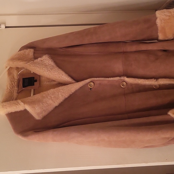 Hilary Radley beigh suede and sherling knee length coat Never been worn. - Picture 1 of 4